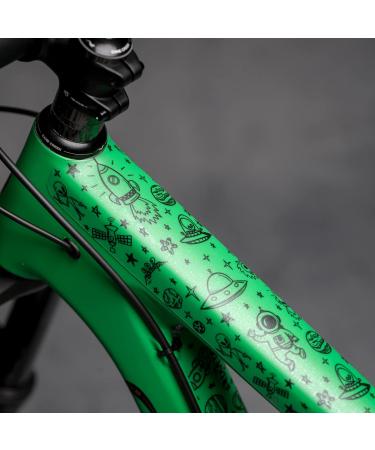 DYEDBRO - MTB Bike Frame Protector - Matte Finish - Multiple Styles - Cover Wrap Dyed Bro Space Trip (black) (matte)