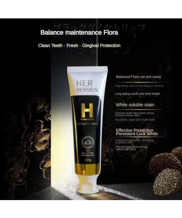 strong Japan HerBensius Black Truffle Toothpaste 110 g x 2 toothpaste with rich foam - Buy Online on GoSupps.com