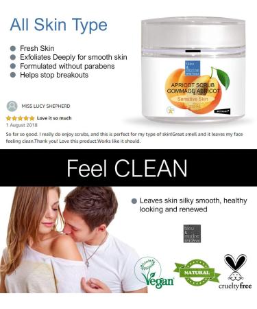  bleu & marine Bretania Gentle natural facial scrub with apricot bone suitable for all skin types. Exfoliating cream for men and women. Cleanses face lips and hands. - 200 ml - Buy Online on GoSupps.com
