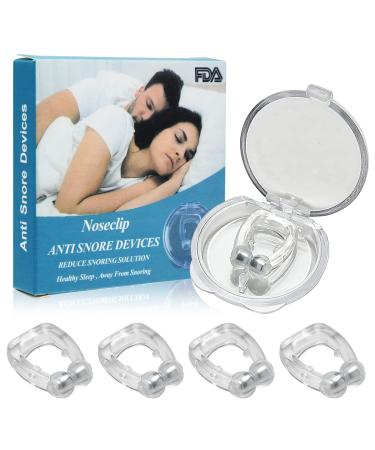 Magnetic Anti Snore Nose Clip 4pcs Silicone Anti Snoring Devices Reusable Nasal Dilators Stop Snoring Devices Anti Snore Devices Snore Stopper for Removal of Noise Relief Nasal Dilator for Women