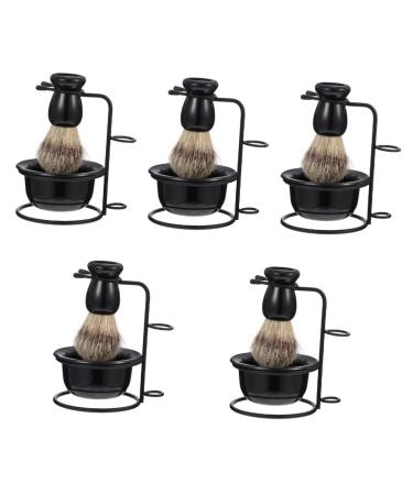 Minkissy 5 sets of Bart-Set Hair grade holder Razor brushes with holder soap razor bowl frame mixing bowl shaved shaving brush holder shaving brushes shaving razor foam stainless steel man head