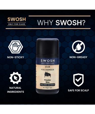 SWOSH Hair Volumizing Powder Wax for Men | 15g | Adds Volume & Texture | Natural Matte Finish | International Shipping - Buy Online on GoSupps.com