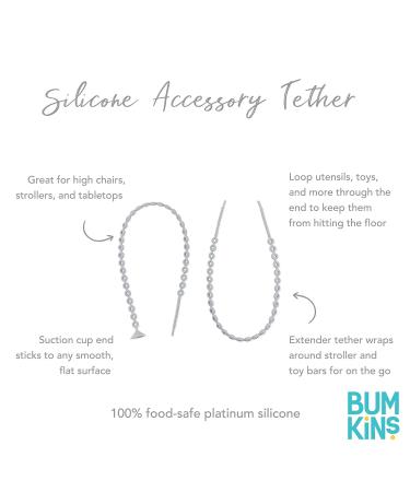 Bumkins Platinum Silicone Pacifier Clip | Baby Toy Straps for Sippy Cup, Teether | Gray | Safe for Teething Babies - Buy Online on GoSupps.com