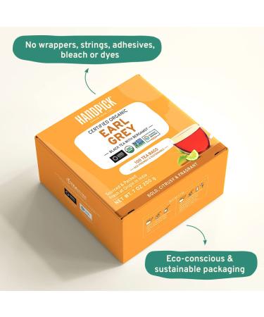 Handpicked Organic Earl Grey Black Tea Bags (100 Count) | USDA Organic | 100% Natural Bergamot Extract | Citrus Flavor | Hot/Iced Tea with or without Milk - Buy Online on GoSupps.com