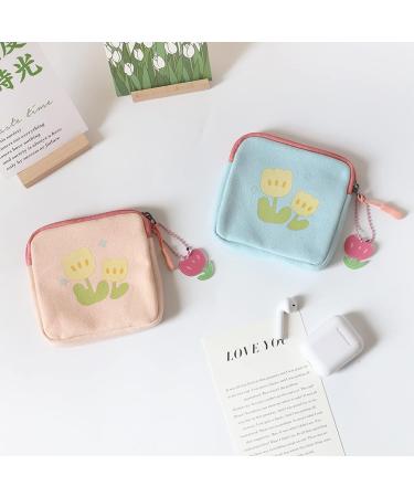 GOLD XIONG PADISHAH Sanitary Napkin Storage Bag - Blue Flower Square Coin Purse for Women - Buy Online on GoSupps.com