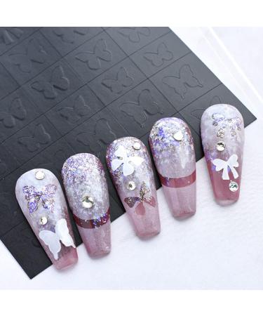 Dornail 6 Sheets Airbrush Stencils Nail Stickers - Butterfly Flower Moon Star Heart Cross French Nail Decals for DIY Nail Designs - Buy Online on GoSupps.com