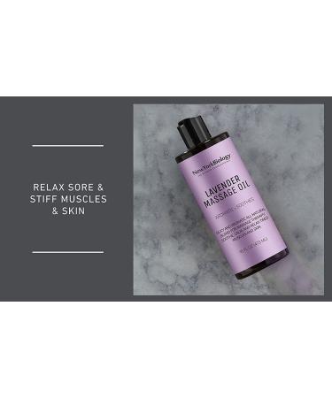Lavender Massage Oil 16 Fl. oz - 100% Natural Sensual Body Oil for Muscle Relaxation - Deep Tissue Therapy by New York Biology - Buy Online on GoSupps.com