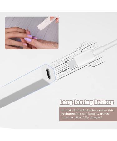 ANGNYA Mini UV Nail Lamp with Spotlight Bead | Portable Rechargeable LED Nail Dryer for Gel Polish | White - Ideal for Nail Techs and Beginners - Buy Online on GoSupps.com