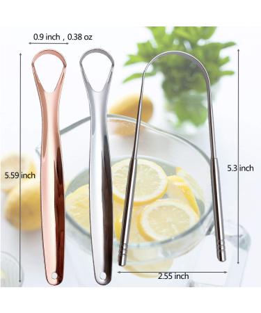 Metal Tongue Scraper Set with Carrying Case - Fresh Breath Cleaner for Adults (3 Pack) - Buy Online on GoSupps.com