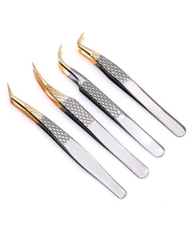 LUKEO Eyelash Extension Tweezers for Lashes Easy fan Russian Volume eyelashes Accept make own 4pcs D