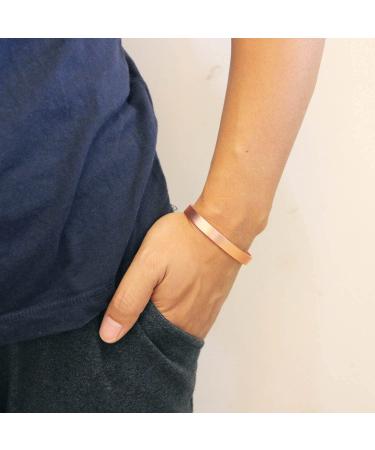 Pure Copper Bracelet for Arthritis Relief - Adjustable Bangle with Magnets for Joint Pain - Men and Women - 6.8 - Plain Design - Buy Online on GoSupps.com