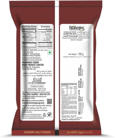Brahmins Kashmiri Chilli Powder 100g/3.5oz - Authentic Spices for Exquisite Flavors - Buy Online on GoSupps.com