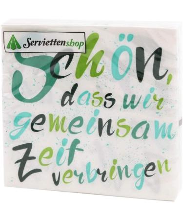 20 Blue/Green Napkins for Birthdays Baptisms & Weddings - 33x33cm | Shop Internationally - Buy Online on GoSupps.com