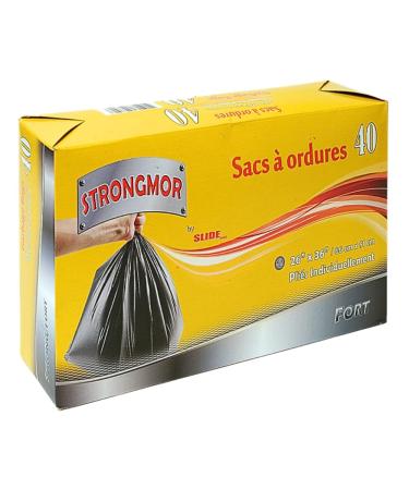 Strongmor Garbage Bags - 40 Individually Folded Bags | Superior Strength & Durability for Hassle-Free Disposal | Spacious Size Convenient Packaging | 30L Compost Heavy Duty Bathroom Trash Cans Bags