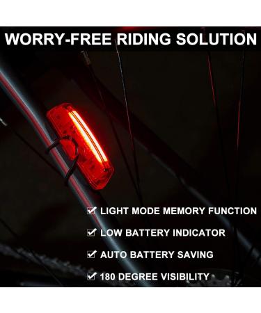 Bike Tail Light USB Rechargeable - Super Bright LED Rear Bicycle Light | 6 Lighting Modes for Road & Mountain Cycling Safety (Red) - Buy Online on GoSupps.com