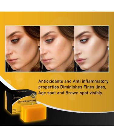 Kojic Acid Bar Soap - Dark Spot Remover | Vegan Natural Turmeric Vitamin C Retinol & Hyaluronic Acid | Body & Face Cleanser (2 Pack) - for Women & Men - Buy Online on GoSupps.com