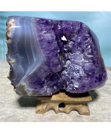 Amethyst Rough Stone Natural Amethyst Agate Raw Quartz Purple Crystal Cluster Stones Specimen Home Decoration Crafts Gift+Stand Full of Texture - Buy Online on GoSupps.com