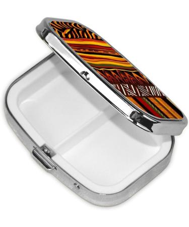 African Striped 2 Compartment Pill Case | Cute Small Pill Box Organizer for Travel & Gifts | Perfect for Pocket & Purse - Buy Online on GoSupps.com