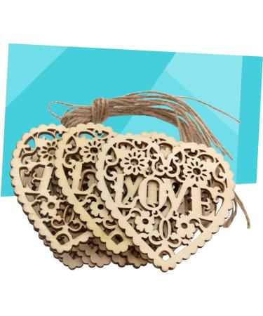 COHEALI 20 pcs Wooden Wedding Valentine's Heart Shape Diy Love Day Ornament Crafts for Embellishments - Buy Online on GoSupps.com