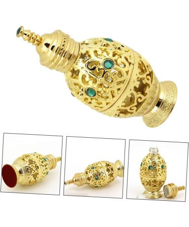 Angoily Essential Oil Bottle Empty Glass Bottle Vintage Decor Perfume Decorative Handicraft Terrarium Container Glass Container Gold Trim Delicate Travel Zinc Alloy Crystal Glass - Buy Online on GoSupps.com