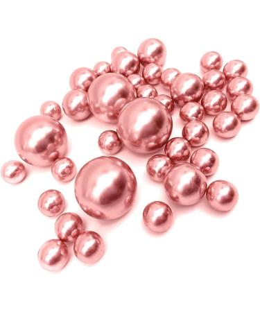 Rose Gold Floating Pearls Vase Decorations - Jumbo/Assorted Sizes + Water Gels for Floating Effect | 1 Pk - Buy Online on GoSupps.com