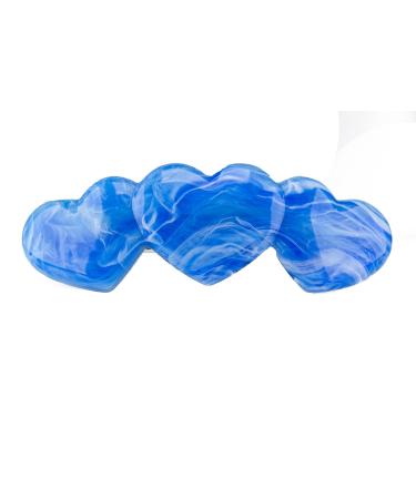 1pc heart patent clasp (3 hearts) approx. 11cm long and 3.5cm wide in light blue - Made in Germany - WeLoveBeads