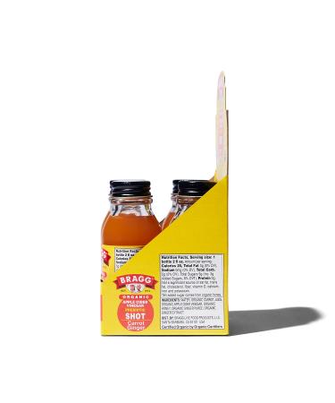 Bragg Organic Apple Cider Vinegar Shot - Carrot Ginger, 2 Oz (Pack of 4) - USDA Certified - Buy Online on GoSupps.com