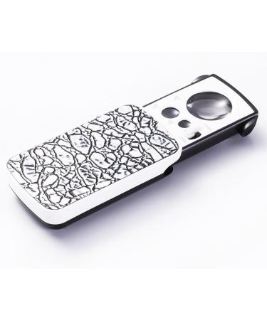 Snowmanna-30X/60X/90X LED Lighted Slide out Pocket Magnifying Glass High Magnification with LED and UV Lights Portable Loupe Magnifier Loop Currency Detecting Jewelry Magnifier (silver) - Buy Online on GoSupps.com