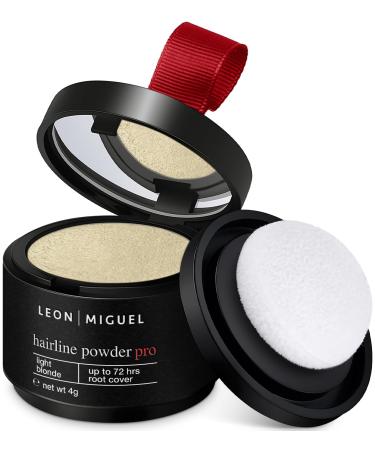 LEON MIGUEL LEON MIGUEL Root Powder Waterproof Hairline Powder as Hair Concealer Perfect for Hiding Roots Invisible Makeup for Thickening Hair (Light Blonde Hairline Powder