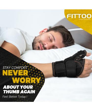 FITTOO Copper Infused Thumb & Wrist Brace - Pain Relief Splint for Men & Women Universal Size for Right & Left Hand - Buy Online on GoSupps.com
