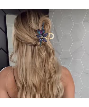 Brinie Flower Beaded Hair Claw Clip - Gold Large Clamp for Women and Girls - Buy Online on GoSupps.com