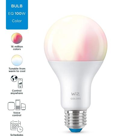 WiZ Connected Color High Lumen 100W A21 Smart WiFi Light Bulb  16 Million Colors  Compatible with Alexa and Google Home Assistant  No Hub Required  1 Bulb A21 Color 1 Count (Pack of 1) - Buy Online on GoSupps.com