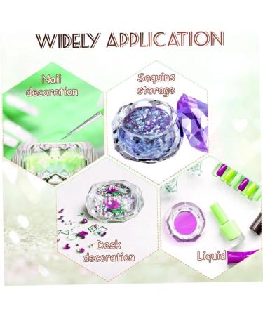 Nail Art Dappen Dish Crystal Glass Liquid Powder Cup Clear Diamond Manicure Bowl with Lid nail liquid crystal dish - Buy Online on GoSupps.com