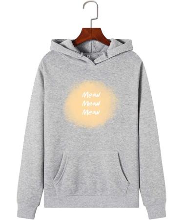 Bigfanshu in Women's Clothing Long Sleeve Print Hooded Sweatshirt Autumn&Winter Blouse Lady Tops Gray - Buy Online on GoSupps.com