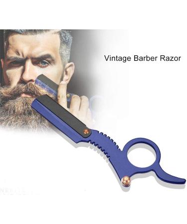 Professional Straight Edge Razor Holder for Men - SYH & AQYE Barber Razor with Easy Blade Replacement (Blue) - Buy Online on GoSupps.com