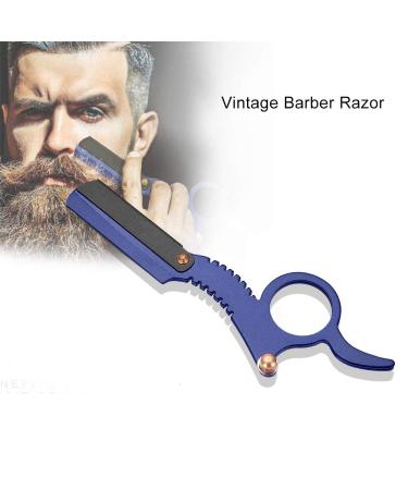 Buy Sonew Retro Barber Razor for Men - Straight Edge Wooden Handle Replaceable Blades & Beard Styling Set (Blue) - International Shipping Available - Buy Online on GoSupps.com