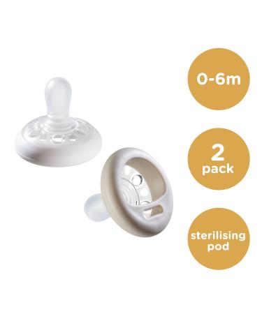 Tommy Tippee 0-6m Shaped Pacifier Set - Skin-Like Texture Jaw-Friendly Design & Sterilizer Box - Buy Online on GoSupps.com