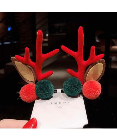 Lurrose Reindeer Antler Hair Clips for Couples | Cute Christmas Ear Hairpins | Festive Party Headgear - Buy Online on GoSupps.com