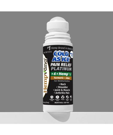 Hempvana Roll On Cold As Ice Platinum Fast Pain Relief for Knees Neck Hips Shoulders Back + Arthritis Pain Relief w/Hemp Seed Oil AS SEEN ON TV Cooling Menthol