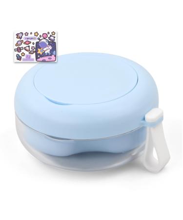 Press case prostheses container prostheses bathing box portable denture case case false teeth storage box with a sink braces can with mirror dentures case (blue)
