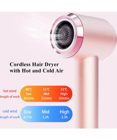 KJLYLPP Portable Wireless Hair Dryer with Hot and Cold Air Rechargeable Cordless Hair Dryers with 15000mAh Battery 6 Modes Settings Travel Blowdryer - Buy Online on GoSupps.com