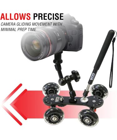 Vidpro SK-22 Professional Skater Dolly for DSLR Cameras - 25 lbs Capacity, Smooth Rubber Wheels, Ideal for Low-Level Shooting & Panning - Buy Online on GoSupps.com