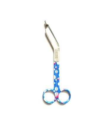 Panther Surgical Stainless Steel 5.5 inch Lister Bandage Scissors Multi Colored First Aid Utility First Aid Bandage Scissors (Bubble Pattern)