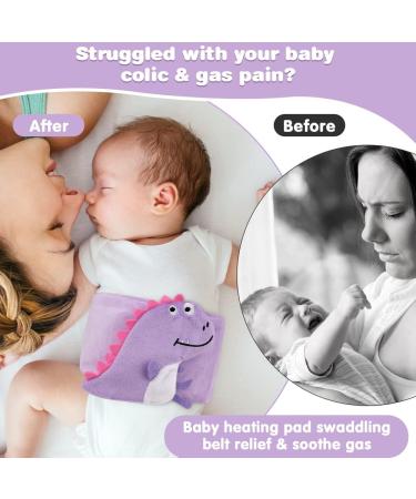 Hilph Baby Colic Relief Reusable Heated Tummy Wrap | Baby Heating Pad Swaddling Belt for Gas & Reflux - Purple Dinosaur - Buy Online on GoSupps.com
