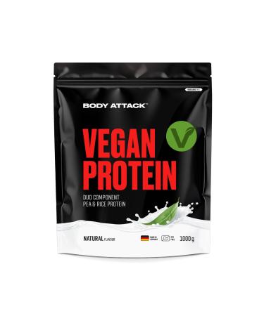 Body Attack Body Attack Vegan Duo-Component Protein 1000g Natural Vegan Protein from Two Sources / 33 Servings Eco-Friendly Zip Bag 9060mg EAA and