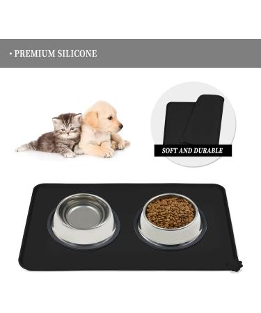 Buy Reopet Silicone Pet Feed Mats - Waterproof Dog & Cat Mats with Elevated Edges (60x40 cm - Black) for Easy Clean-Up - Buy Online on GoSupps.com