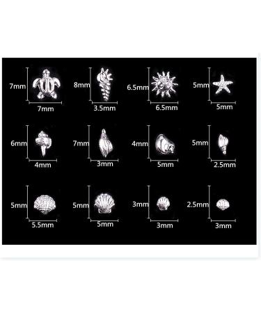 2 Boxes Metal 3D Ocean Nail Studs Star Starfish Shell Mix - 12 Grid Sizes Nail Art Decoration - Buy Online on GoSupps.com
