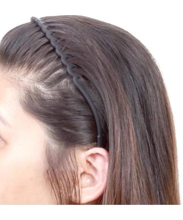 Unisex Wavy Headband Black Spring Wavy Metal Hair Band with Long Teeth Hairhoop Sports Headband Headwear Accessories Black 1pc Wavy Metal Hair Band - Buy Online on GoSupps.com