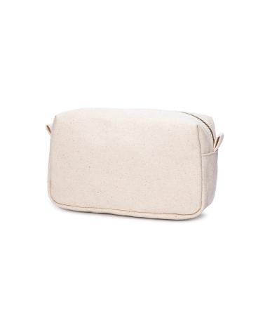 YONBEN Small Makeup Bag for Canvas Travel Cosmetic Pouch Toiletry Bag for Women Girls Gifts Portable Water-Resistant Daily Storage Organzier (Beige)