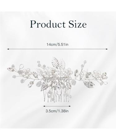 Makone Silver Handmade Flower Hair Clip for Wedding, Women and Girls - Pearl Flower Side Comb - Buy Online on GoSupps.com